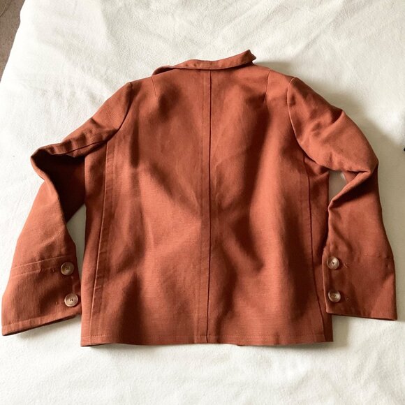 Sezane ALVIN JACKET Hazelnut size38 US 6 brown cotton blazer bust45 - Picture 4 of 6